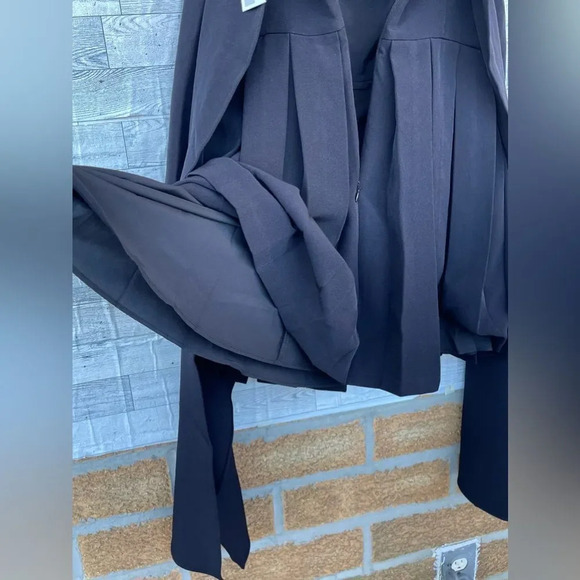 LBV Crepe Pleated Day Dress in black  Size 2 - Picture 14 of 17